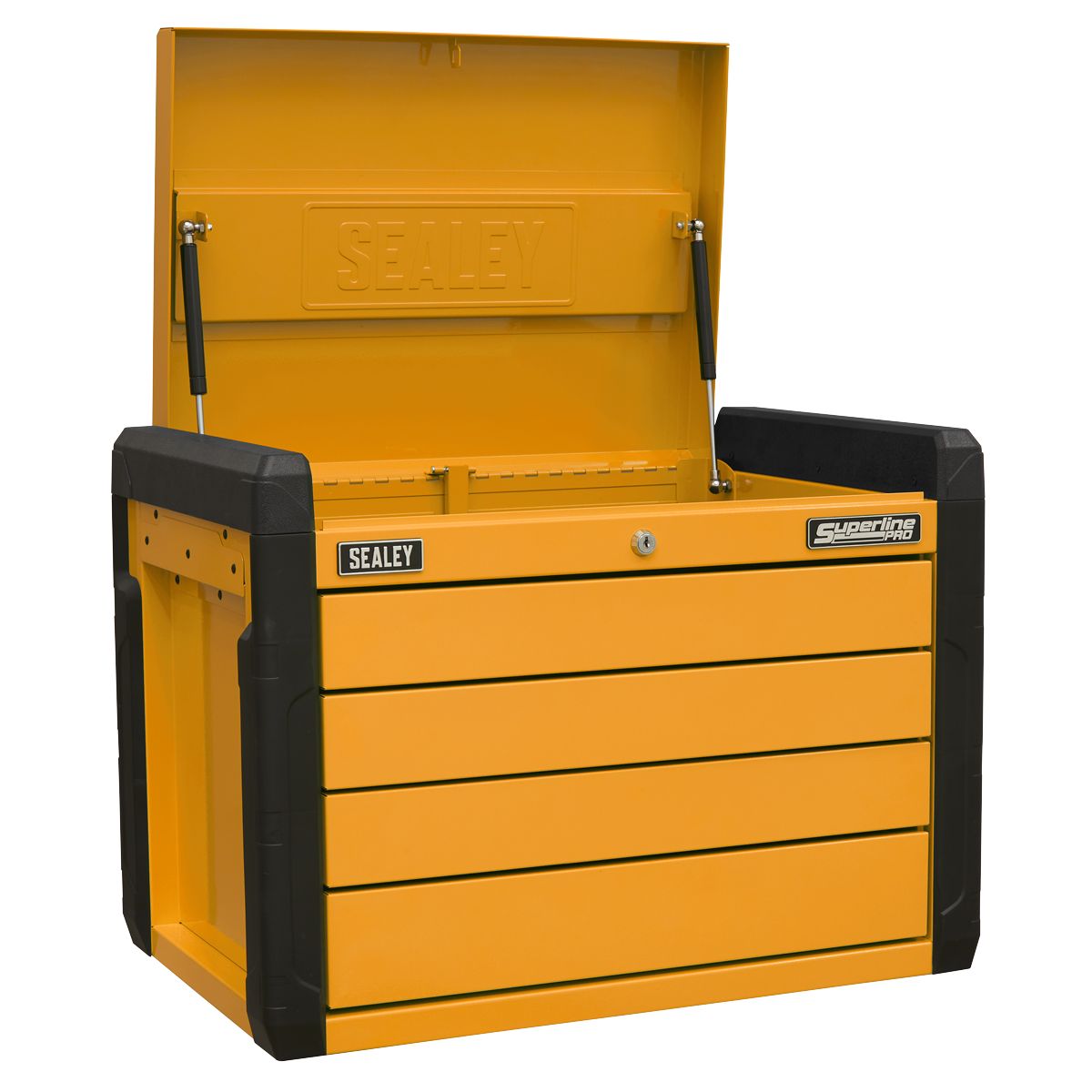 Sealey Superline PRO Push-to-Open Topchest 4-Drawer - Orange - Image 1