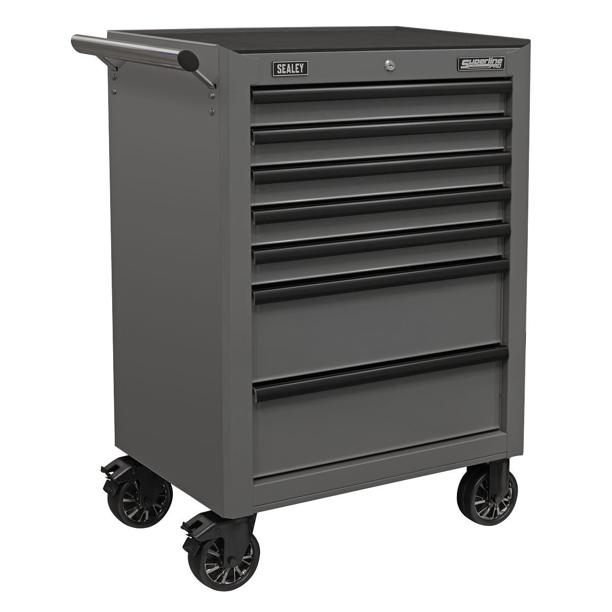 Sealey Superline PRO Topchest, Mid-Box Tool Chest & Rollcab Combination 14 Drawer - Grey - Image 2