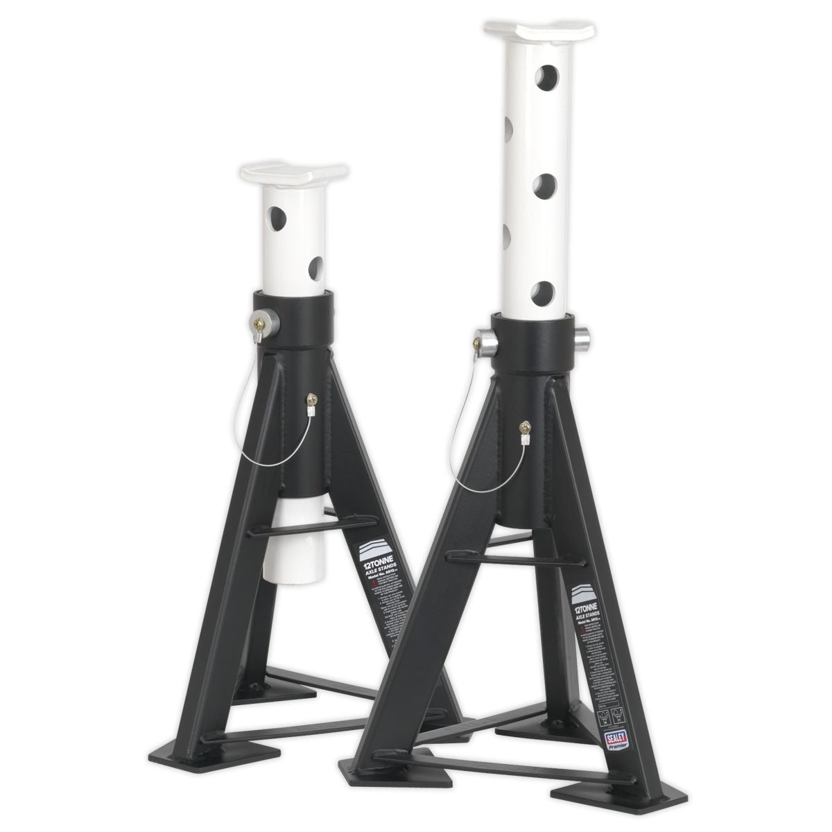 Sealey Premier Axle Stands (Pair) 12 Tonne Capacity per Stand High Level - Image 1