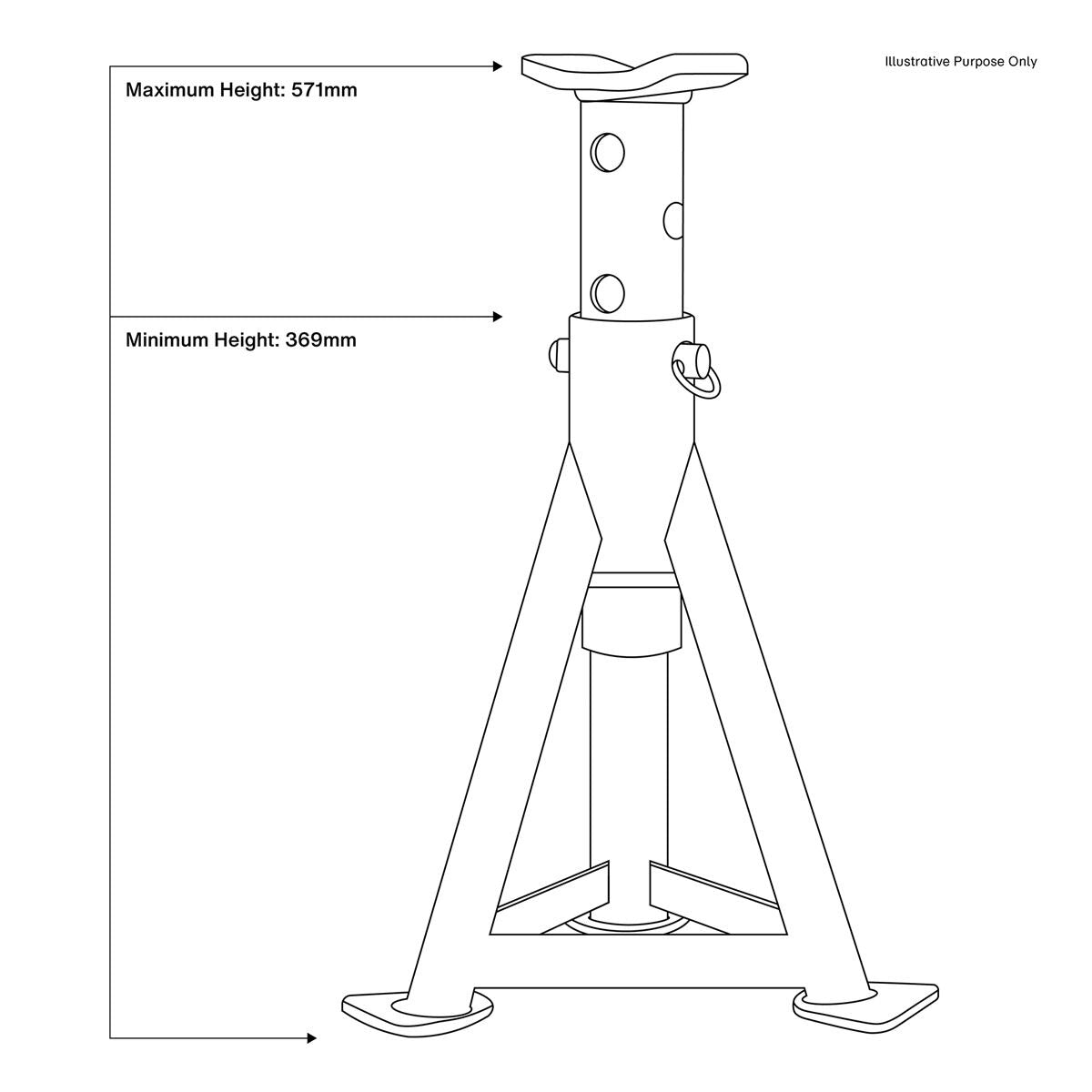 Sealey Premier Axle Stands (Pair) 6 Tonne Capacity per Stand - White - Image 2