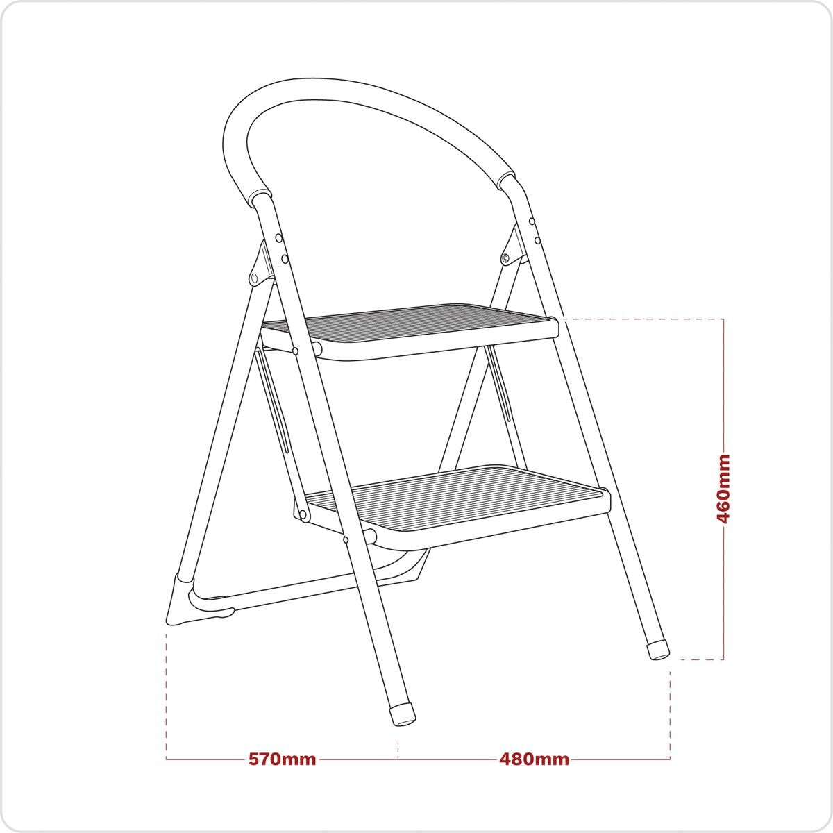 Sealey Step Stool 2-Tread 150kg Capacity - BS EN14183 - Image 2