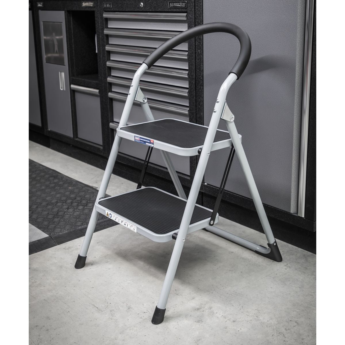 Sealey Step Stool 2-Tread 150kg Capacity - BS EN14183 - Image 8