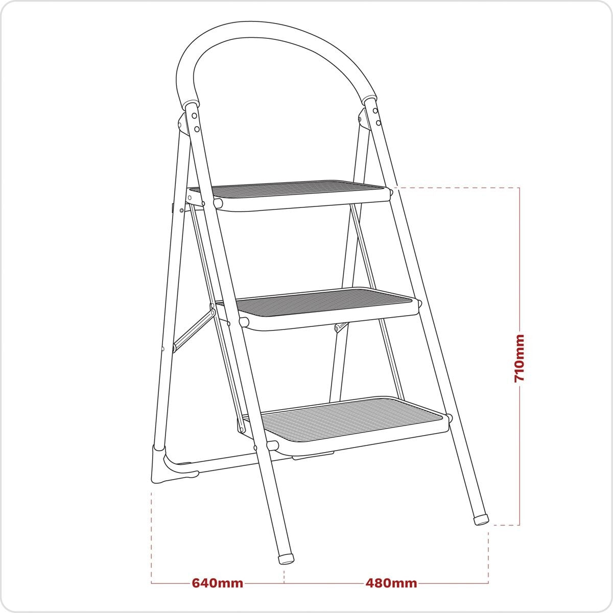 Sealey Step Stool 3-Tread 150kg Capacity - BS EN 14183 - Image 9