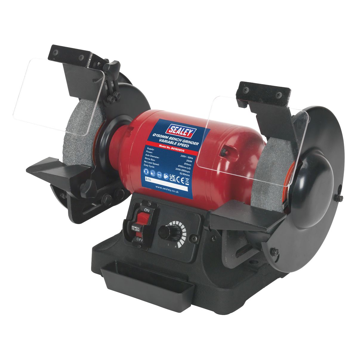 Sealey 150mm Bench Grinder with Variable Speed 250W/230V - Image 2