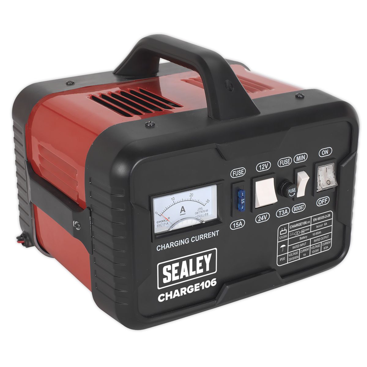 Sealey 12/24V Battery Charger 8A 230V - Image 2