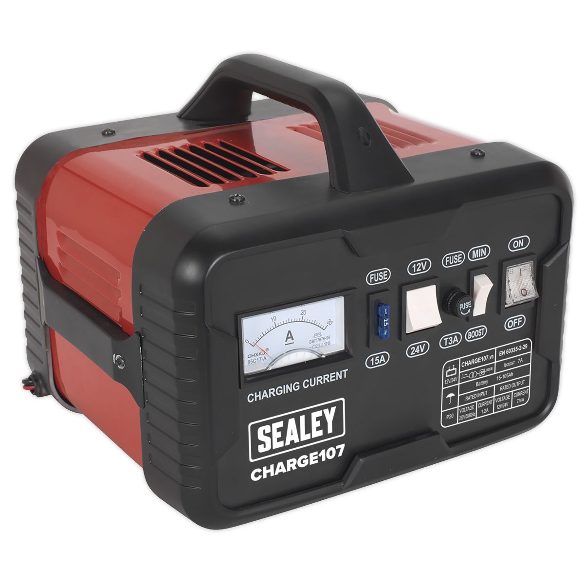 Sealey 12/24V Battery Charger 11A 230V - Image 2