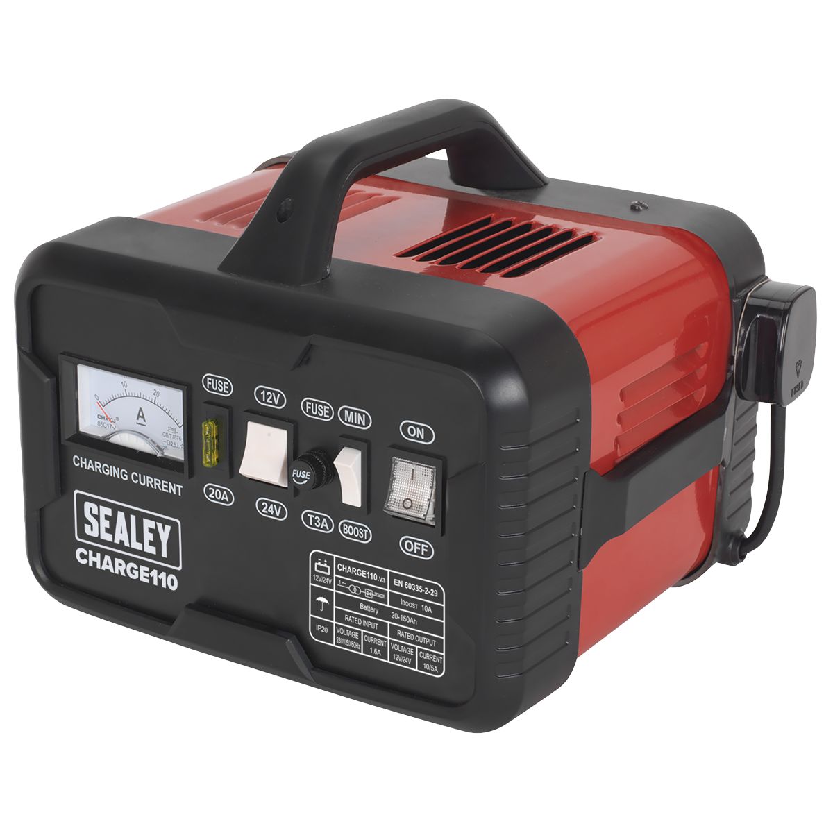 Sealey 12/24V Battery Charger 14A 230V - Image 1