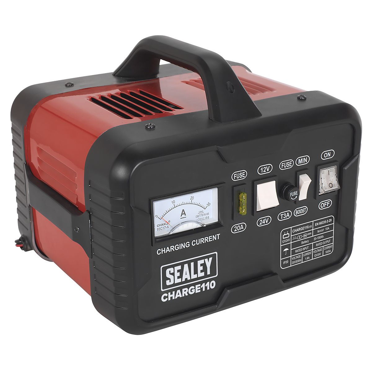 Sealey 12/24V Battery Charger 14A 230V - Image 2