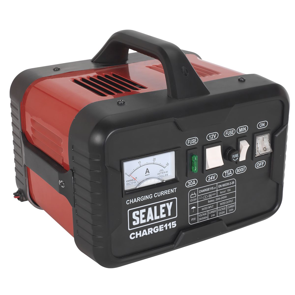 Sealey 12/24V Battery Charger 19A 230V - Image 2