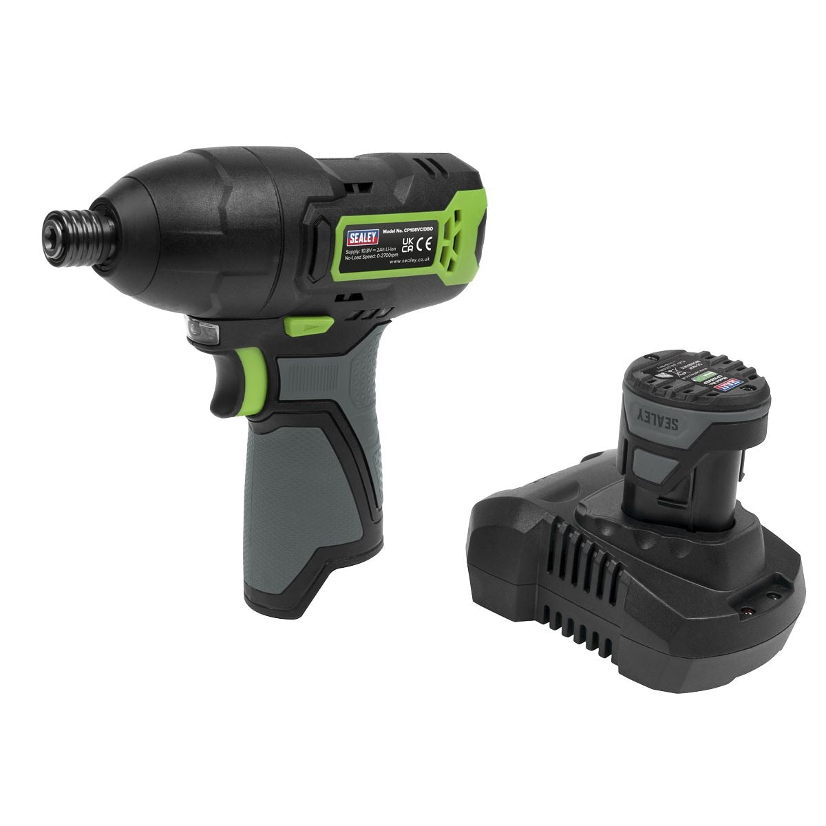 Sealey SV10.8 Series 1/4"Hex Drive Cordless Impact Driver Kit 10.8V 2Ah - Image 1