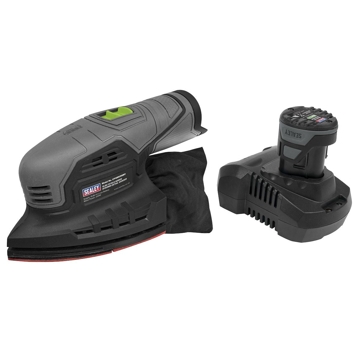 Sealey SV10.8 Series 150mm Cordless Detail Sander Kit 10.8V 2Ah - Image 1