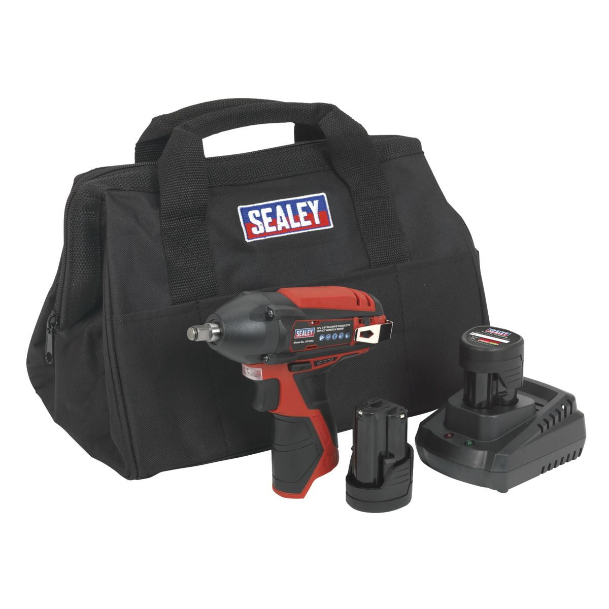 Sealey SV12 Series 3/8"Sq Drive Cordless Impact Wrench Kit 12V 1.5Ah - 2 Batteries - Image 1