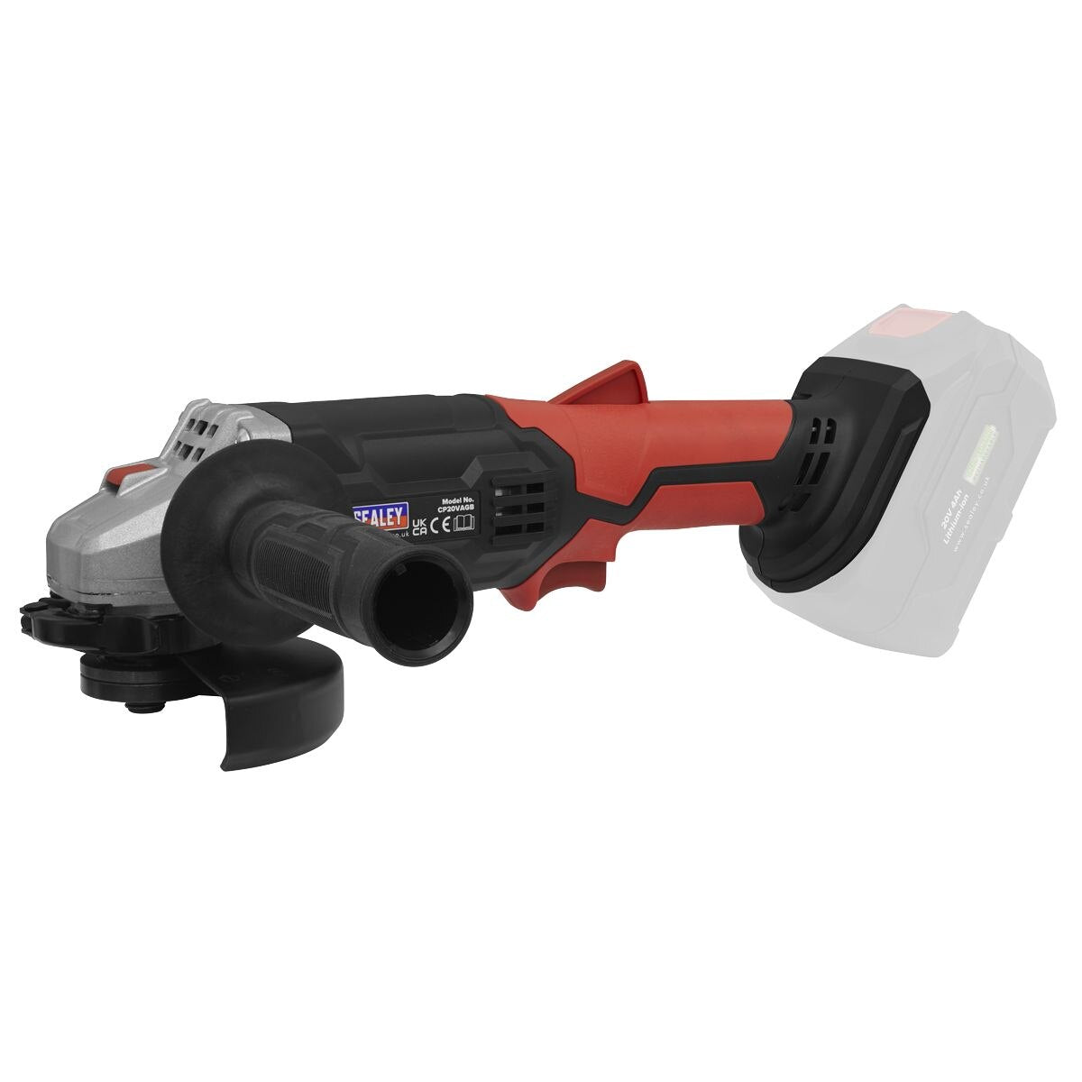 Sealey SV20 Series 115mm Cordless Angle Grinder Kit 20V 4Ah - 2 Batteries - Image 5