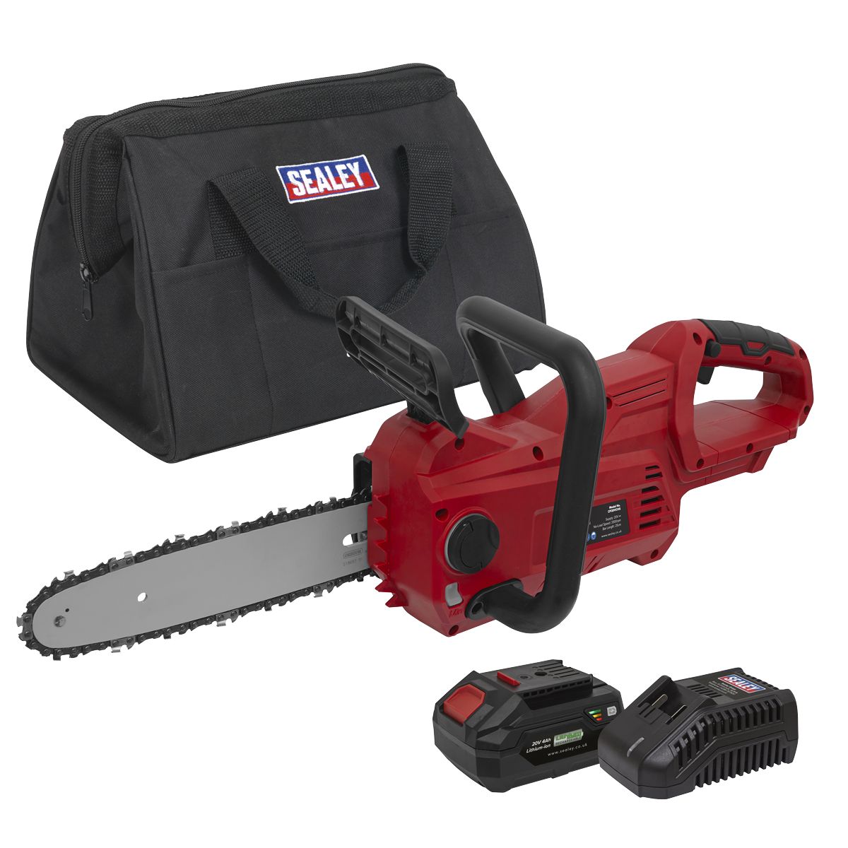 Sealey Cordless Chainsaw 25cm 20V 4Ah SV20 Series Kit - Image 1