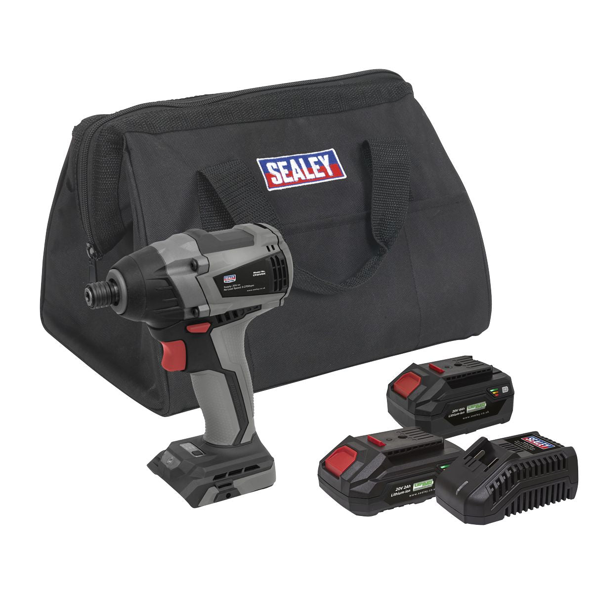 Sealey Premier SV20 Series 1/4"Hex Brushless Cordless Impact Driver Kit 20V - 2 Batteries - Image 1