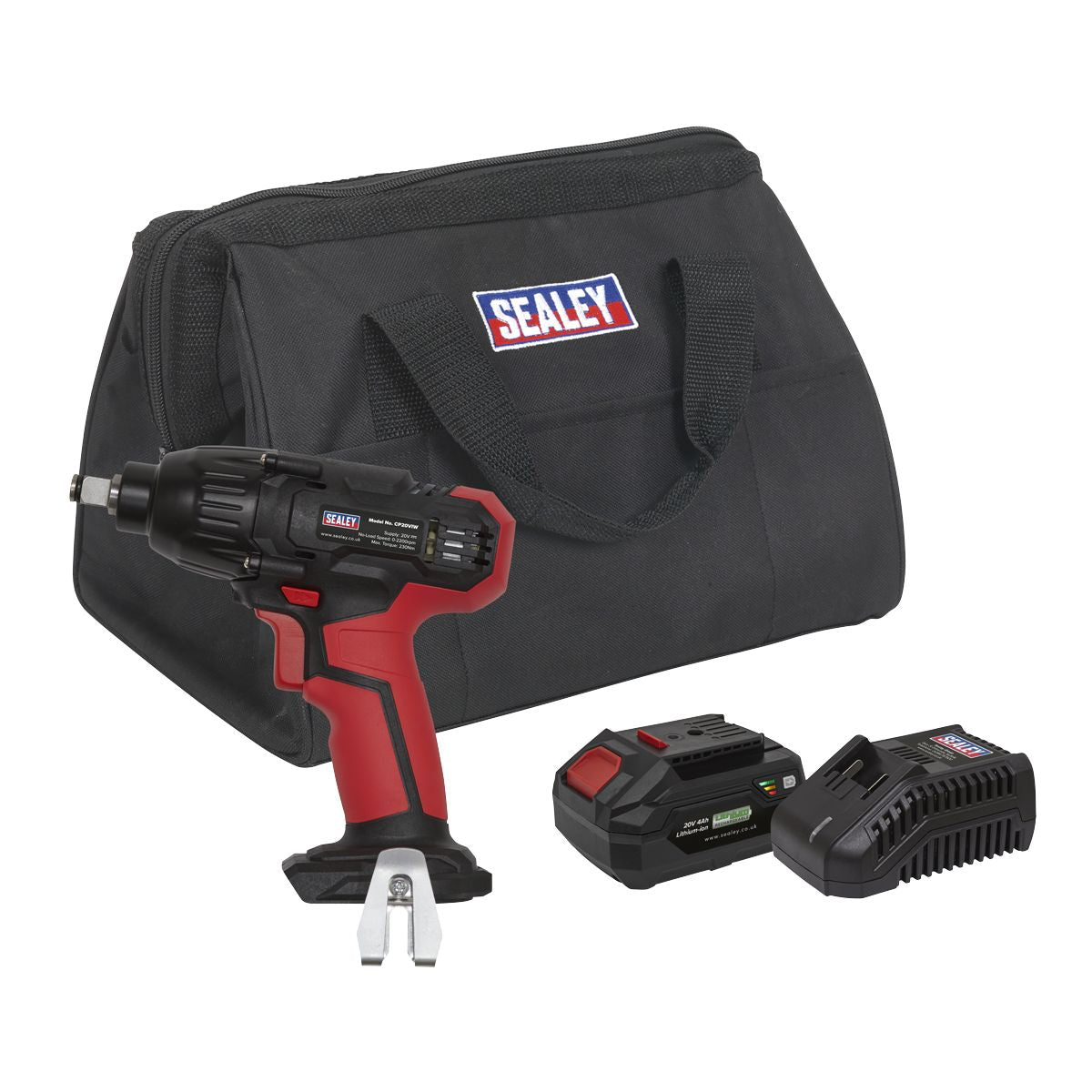 Sealey SV20 Series 1/2"Sq Drive Impact Wrench Kit 20V 4Ah - Image 1