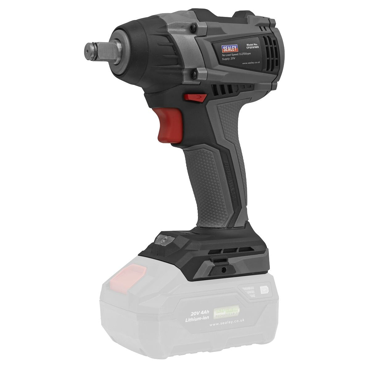 Sealey Premier SV20 Series 1/2"Sq Drive Brushless Cordless Impact Wrench 20V - Body Only - Image 1