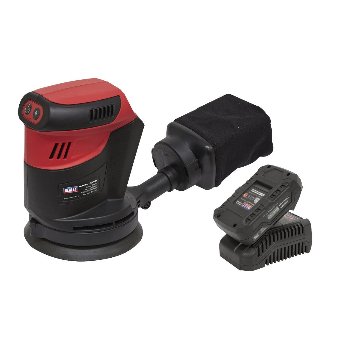 Sealey SV20 Series 125mm Cordless Orbital Palm Sander 20V 2Ah - Image 3