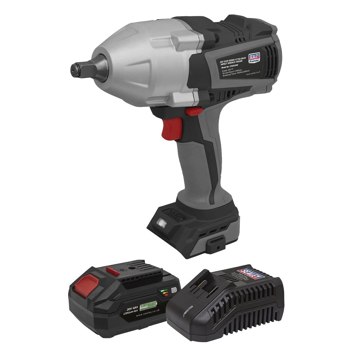 Sealey Premier SV20 Series Cordless Impact Wrench Kit 20V 4Ah - Image 2