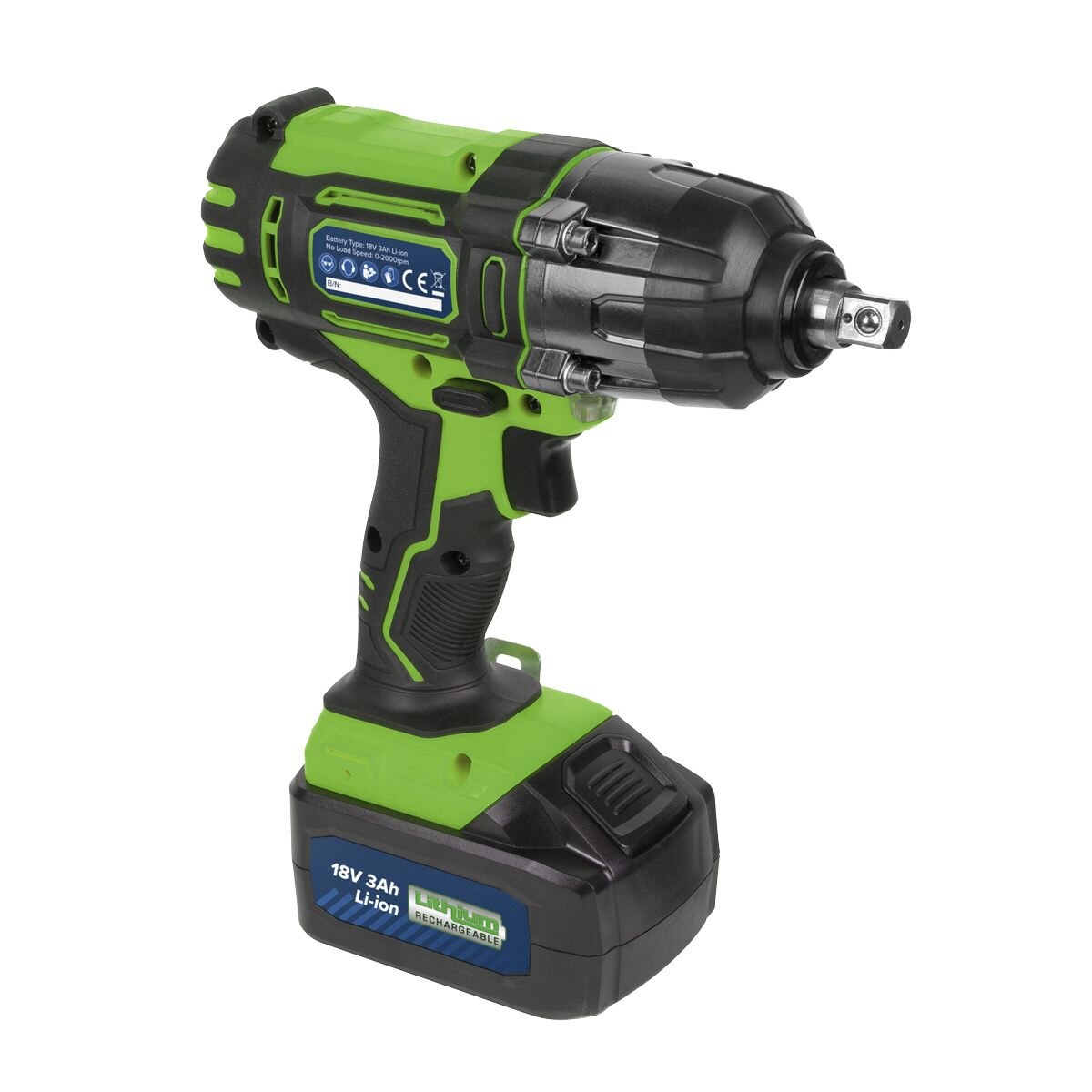 Sealey 1/2"Sq Drive Cordless Impact Wrench 18V 3Ah - Image 2