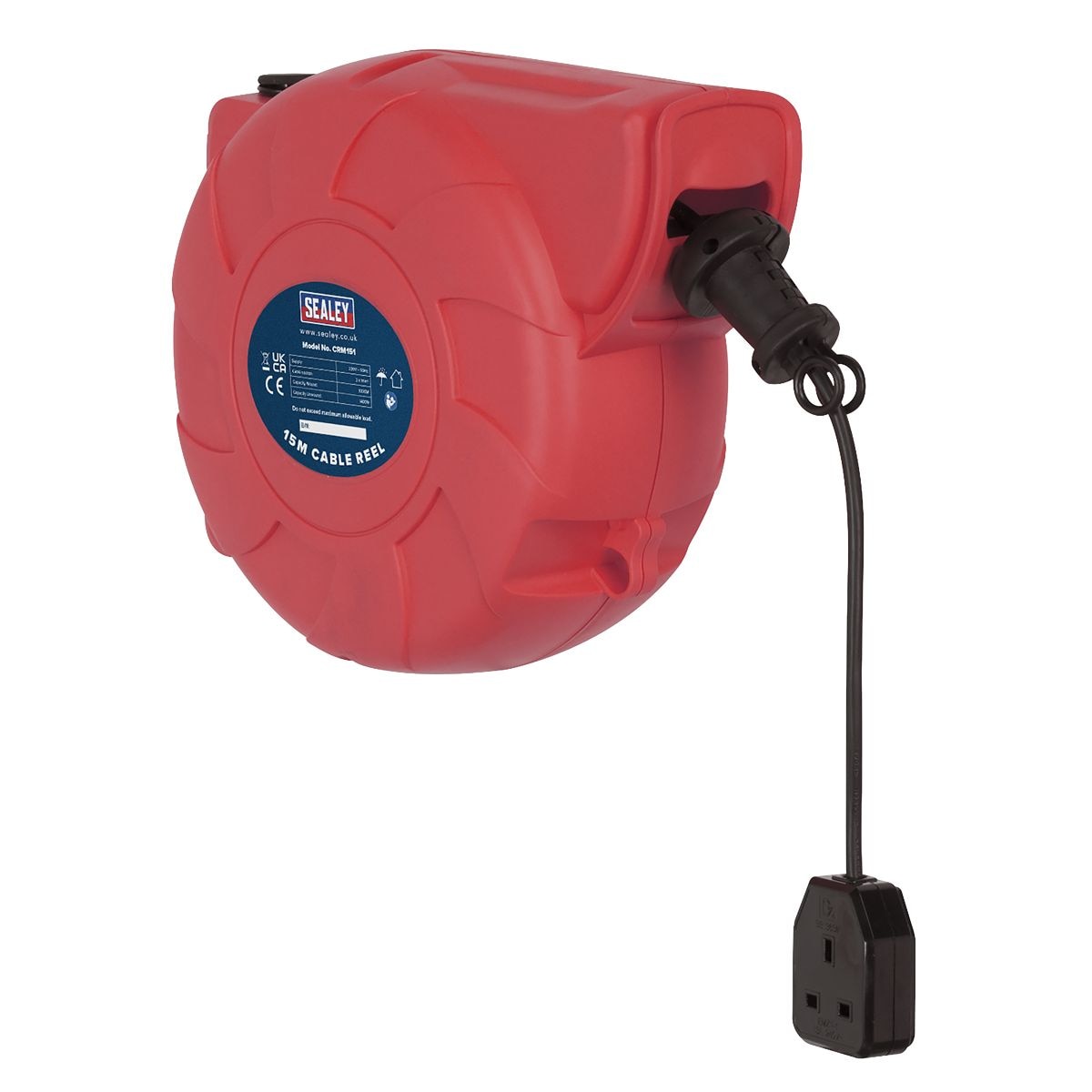 Sealey 15m Retractable Cable Reel System 1 x 230V - Image 1