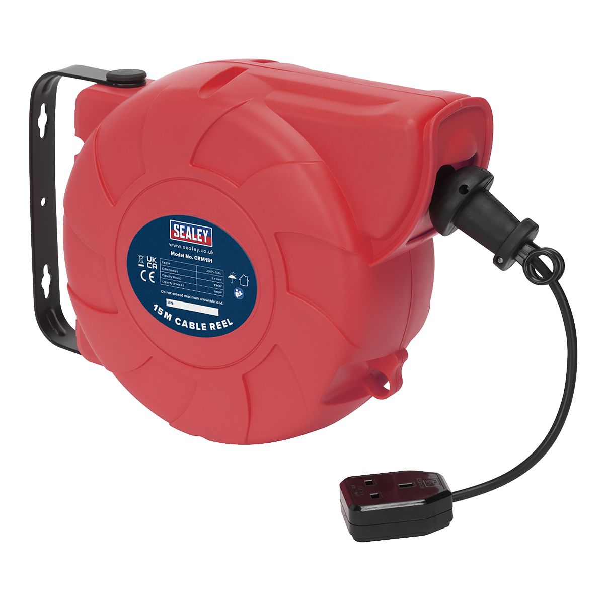 Sealey 15m Retractable Cable Reel System 1 x 230V - Image 2