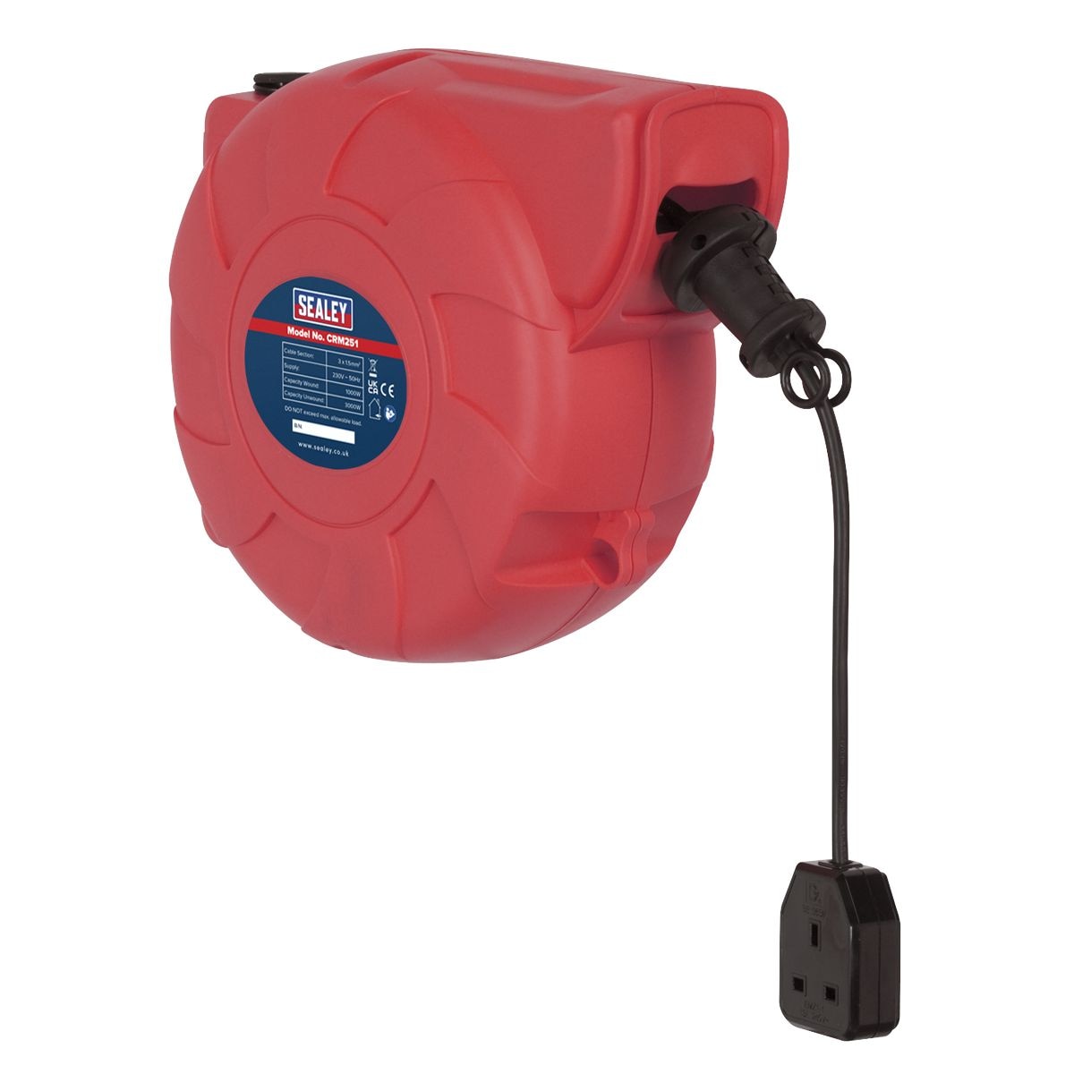 Sealey 25m Retractable Cable Reel System 1 x 230V - Image 1