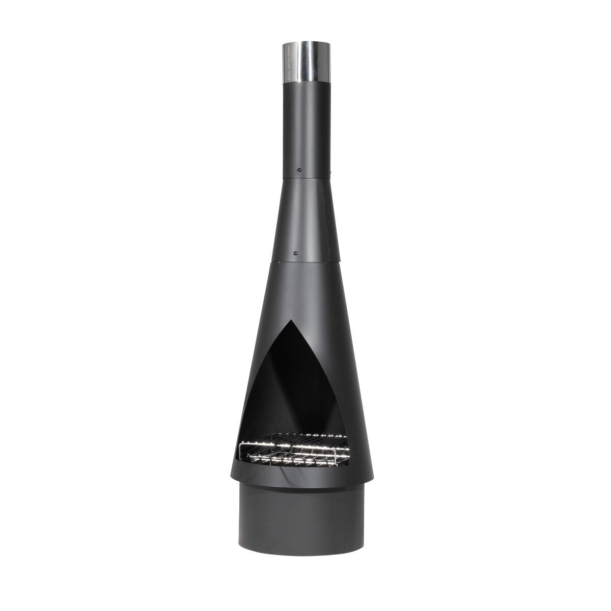 Dellonda Outdoor Chiminea, Fireplace, Fire Pit, Heater, Durable, Black Steel - Image 3