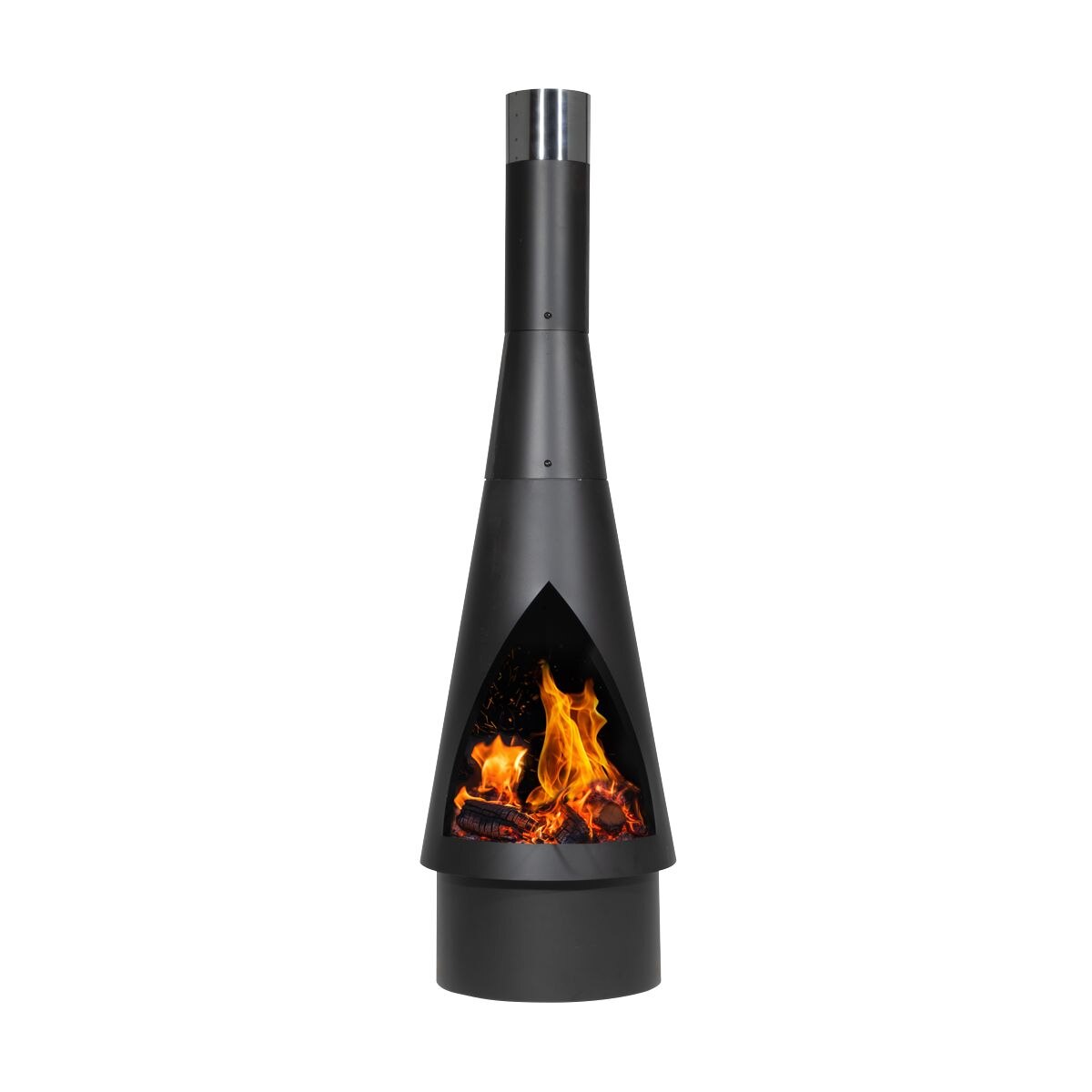 Dellonda Outdoor Chiminea, Fireplace, Fire Pit, Heater, Durable, Black Steel - Image 5