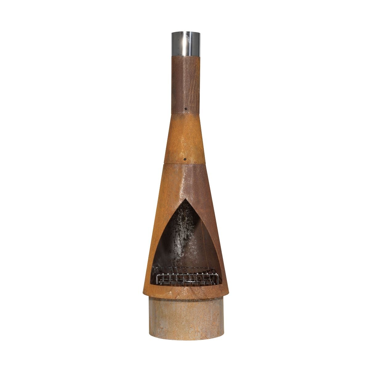 Dellonda Outdoor/Garden/Patio Conical Chiminea, Fireplace, Fire Pit, Heater, H127cm - Corten Steel - Image 4