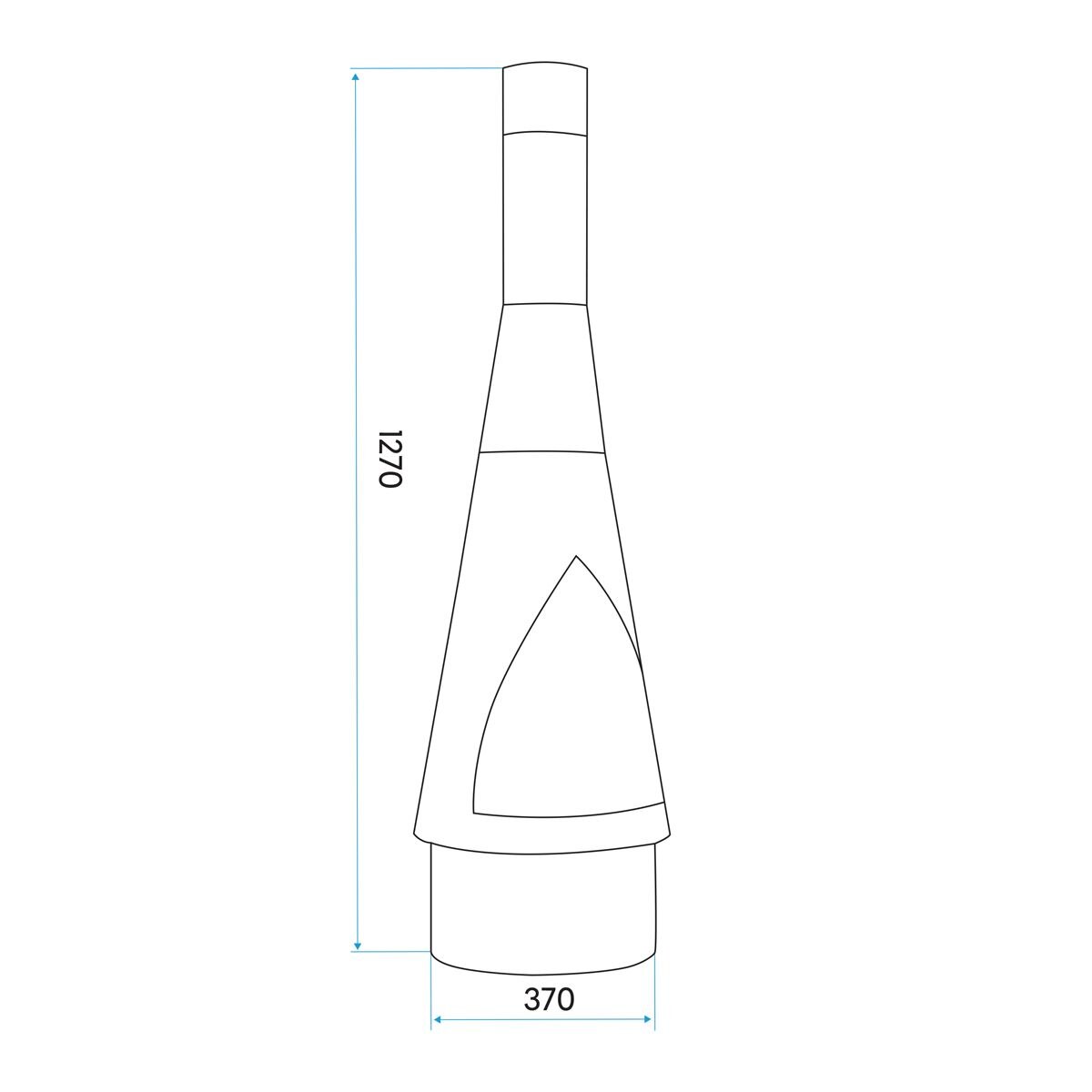 Dellonda Outdoor/Garden/Patio Conical Chiminea, Fireplace, Fire Pit, Heater, H127cm - Corten Steel - Image 8