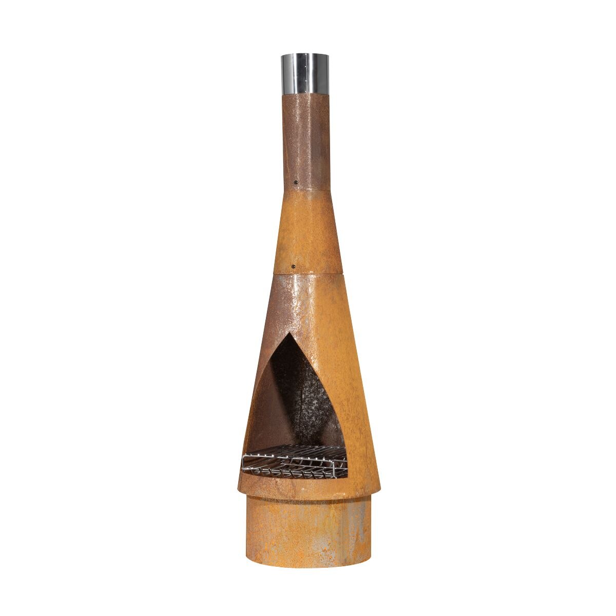 Dellonda Outdoor/Garden/Patio Conical Chiminea, Fireplace, Fire Pit, Heater, H127cm - Corten Steel - Image 9