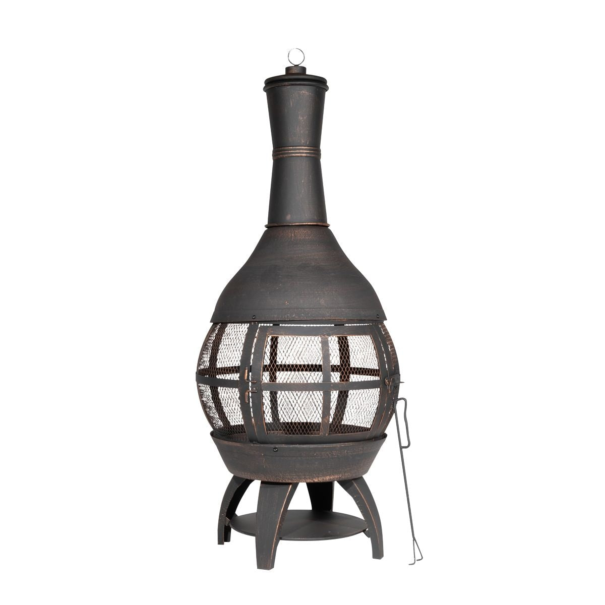 Dellonda Deluxe 360¬∞ Chiminea/Fire Pit/Outdoor Heater - Antique Bronze Finish - DG112 - Image 1