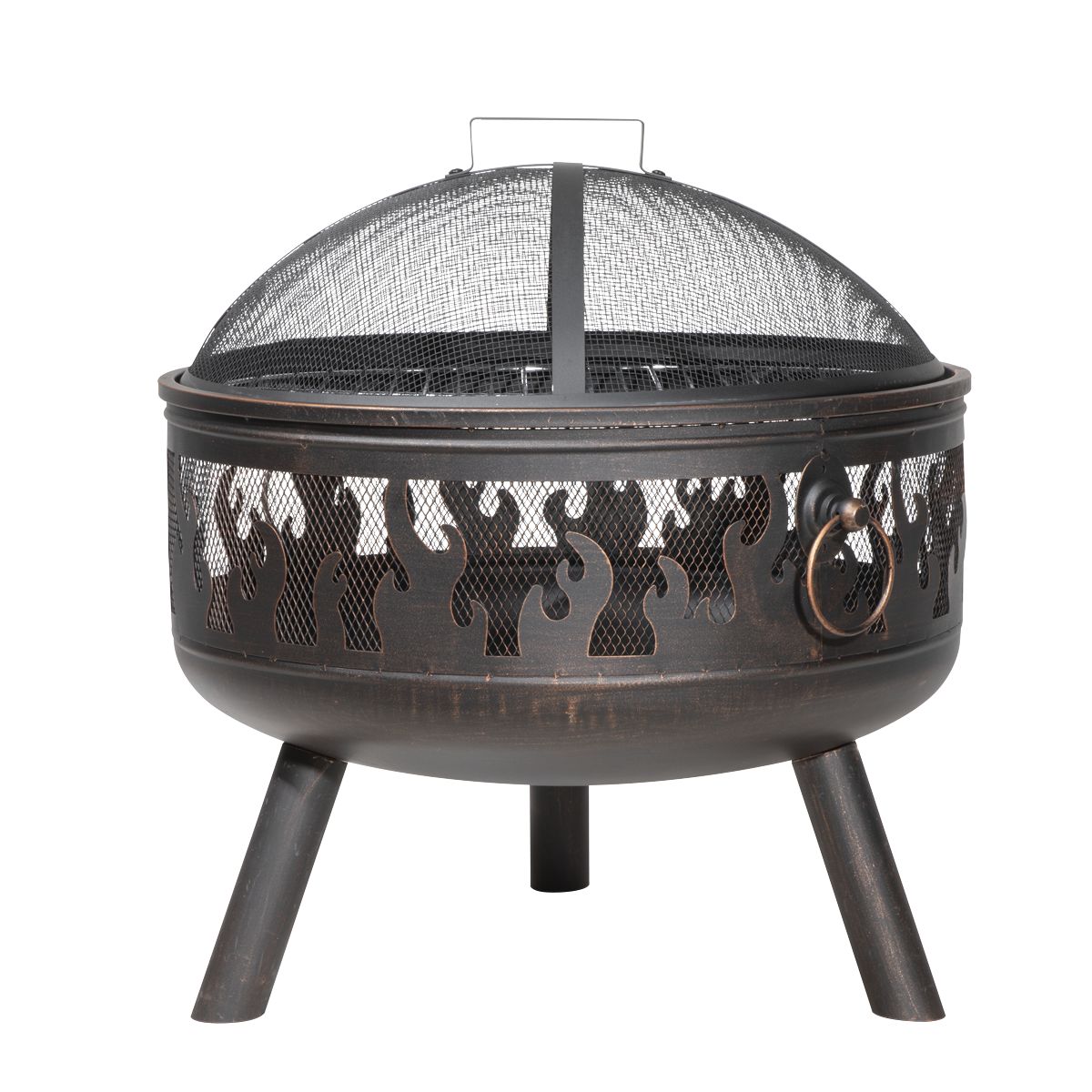 Dellonda Deluxe Fire Pit Fireplace Outdoor Patio Heater, Cooking Grill & Poker - Image 4