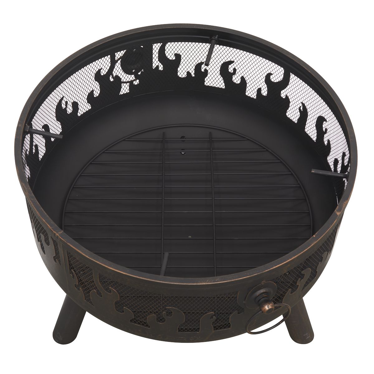 Dellonda Deluxe Fire Pit Fireplace Outdoor Patio Heater, Cooking Grill & Poker - Image 6