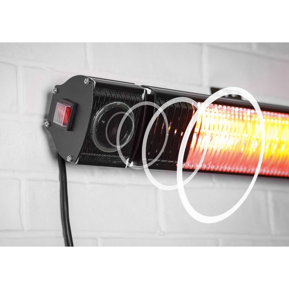 Dellonda Infrared Outdoor 2000W Patio Heater with Speakers for Music, Black - Image 9