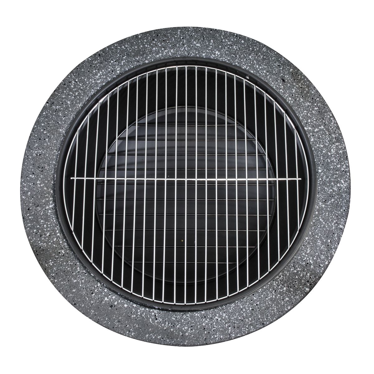 Dellonda Round MgO Fire Pit with BBQ Grill, √ò60cm, Safety Mesh Screen - Dark Grey - Image 2