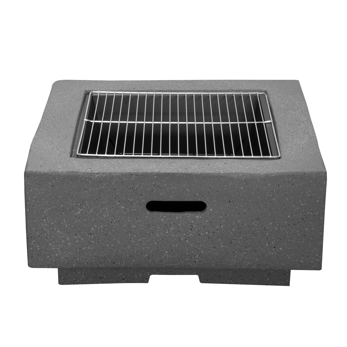 Dellonda Square MgO Fire Pit with BBQ Grill, Safety Mesh and Fire Poker - Dark Grey - DG193 - Image 7