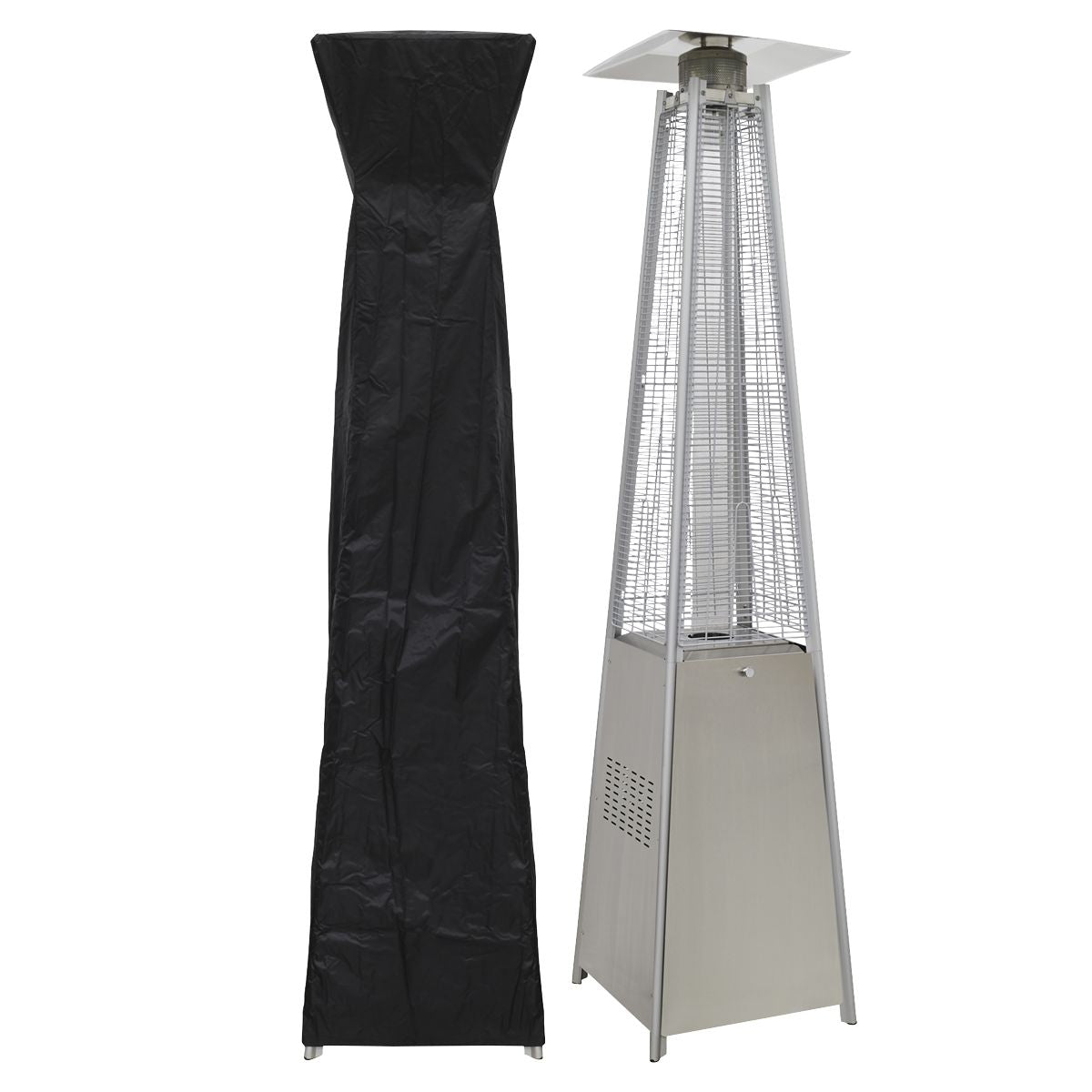 Dellonda Pyramid Gas Patio Heater 13kW , Stainless Steel - Image 1