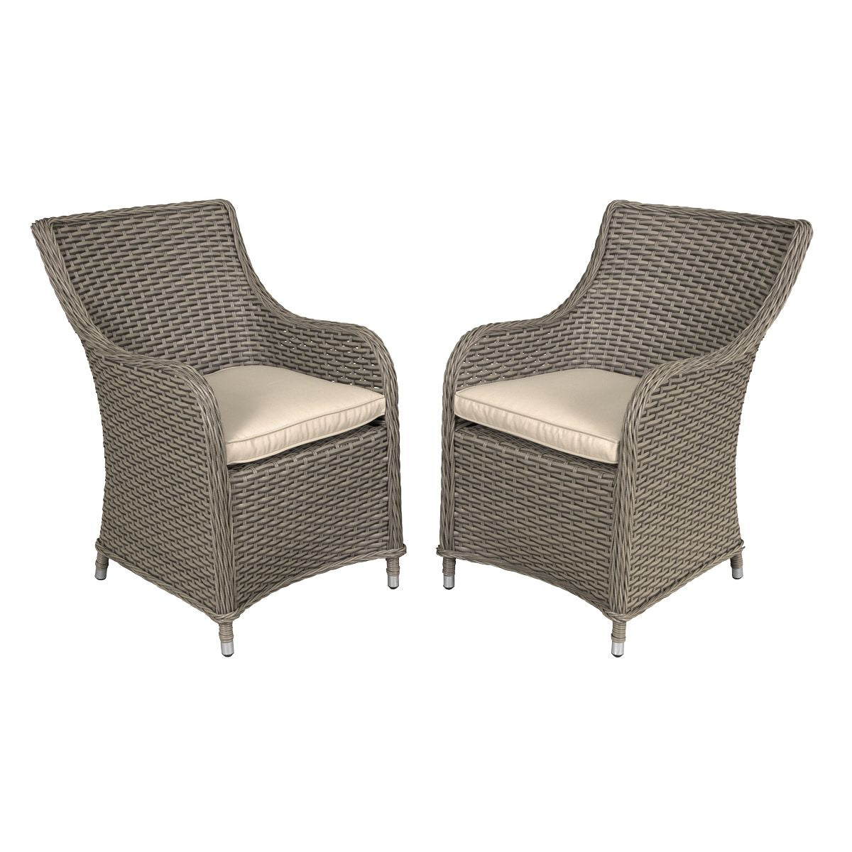 Dellonda Chester Rattan Wicker Outdoor Garden Dining Chairs 2pc