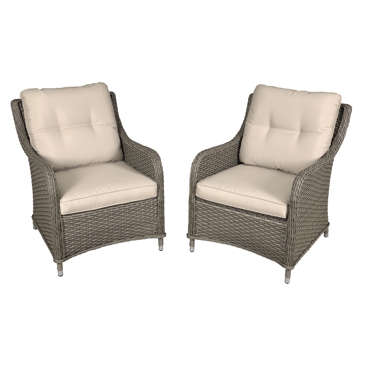 Dellonda Chester Rattan Wicker Outdoor Armchairs 2pc