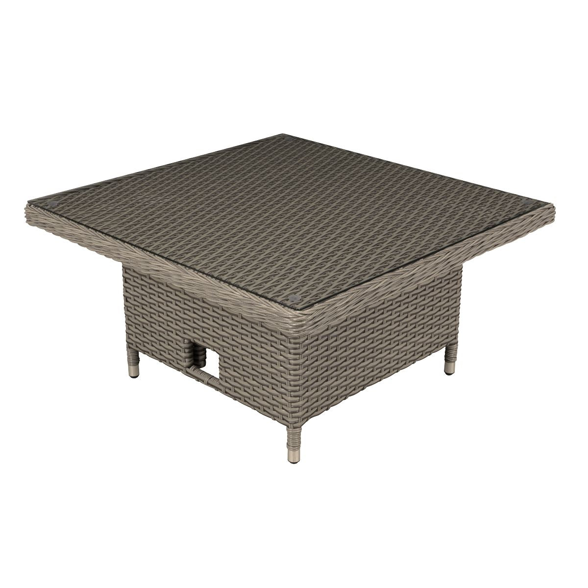 Dellonda Chester Rattan Wicker Adjustable-Height Outdoor Dining Table