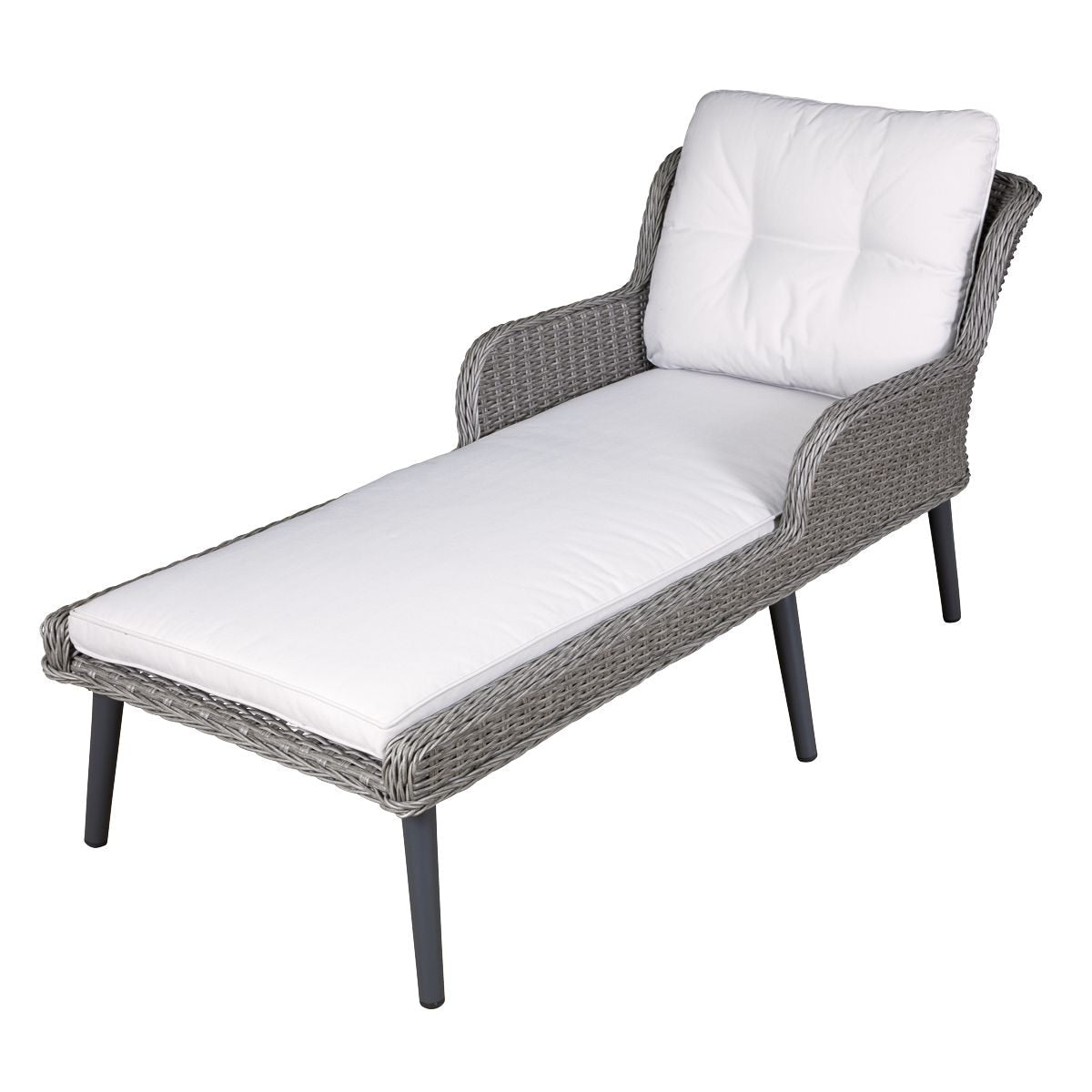 Dellonda Buxton Rattan Wicker Outdoor Sun Lounger