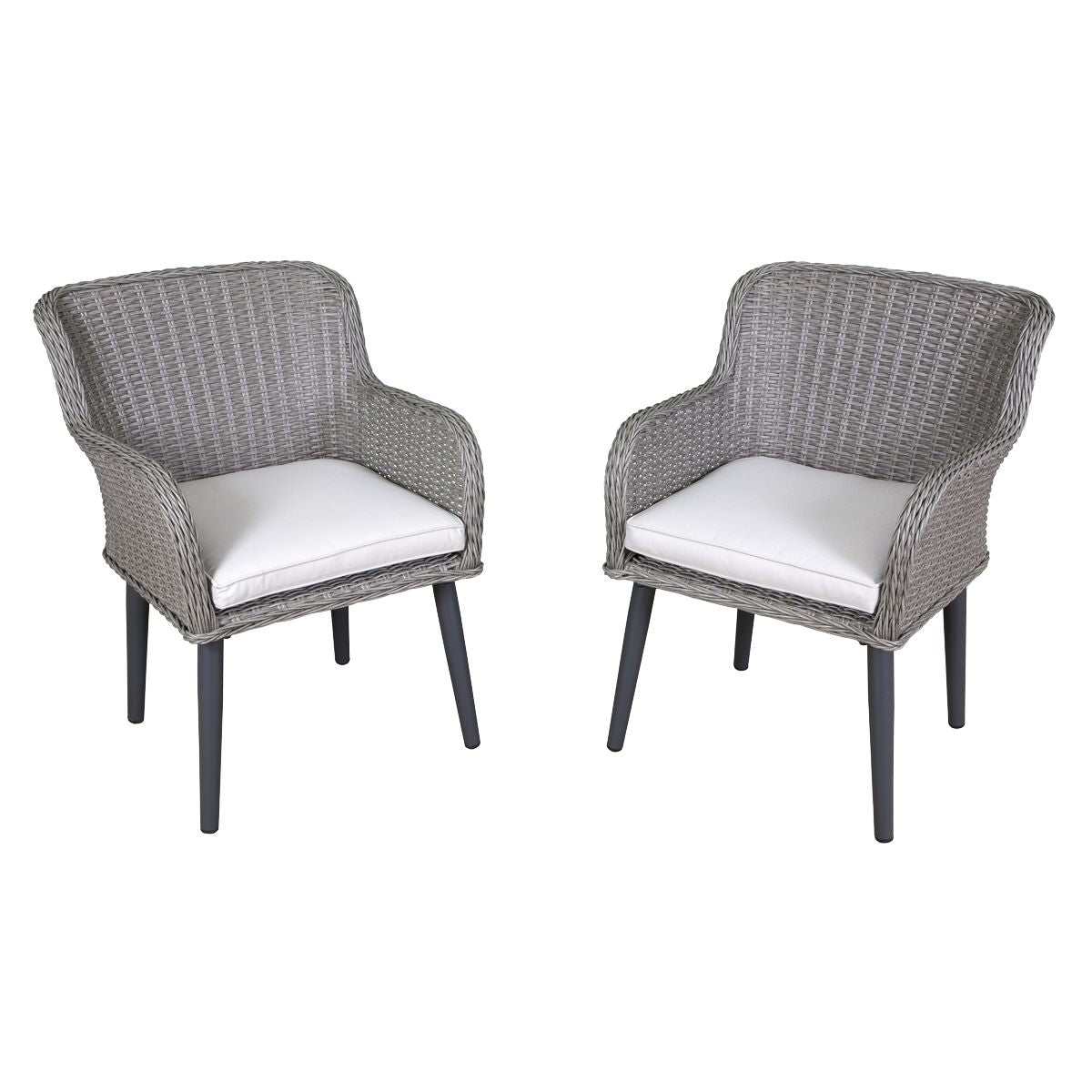 Dellonda Buxton Rattan Wicker Outdoor Chairs Set 2pc