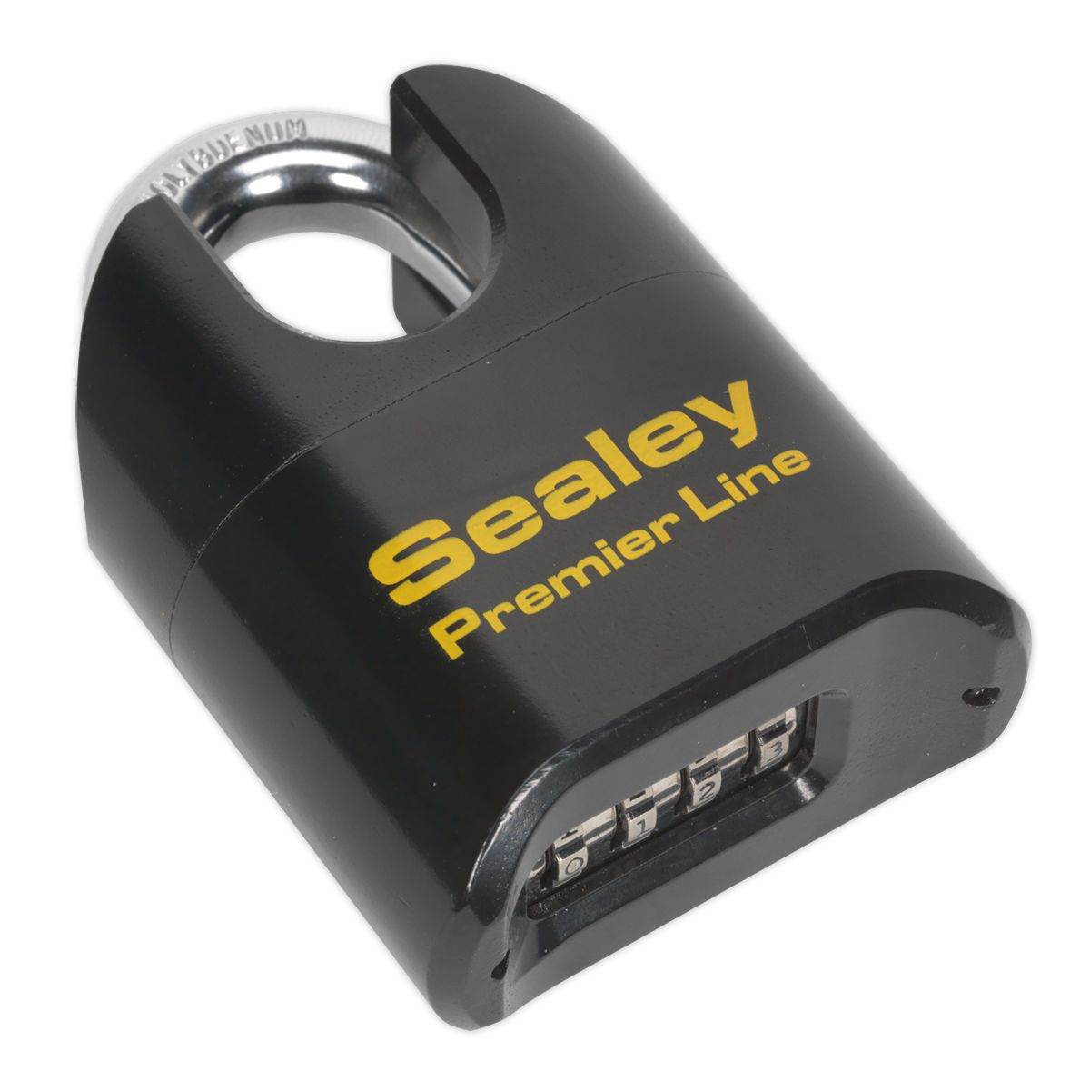 Sealey Premier Steel Body Combination Padlock Shrouded Shackle 62mm - Image 1