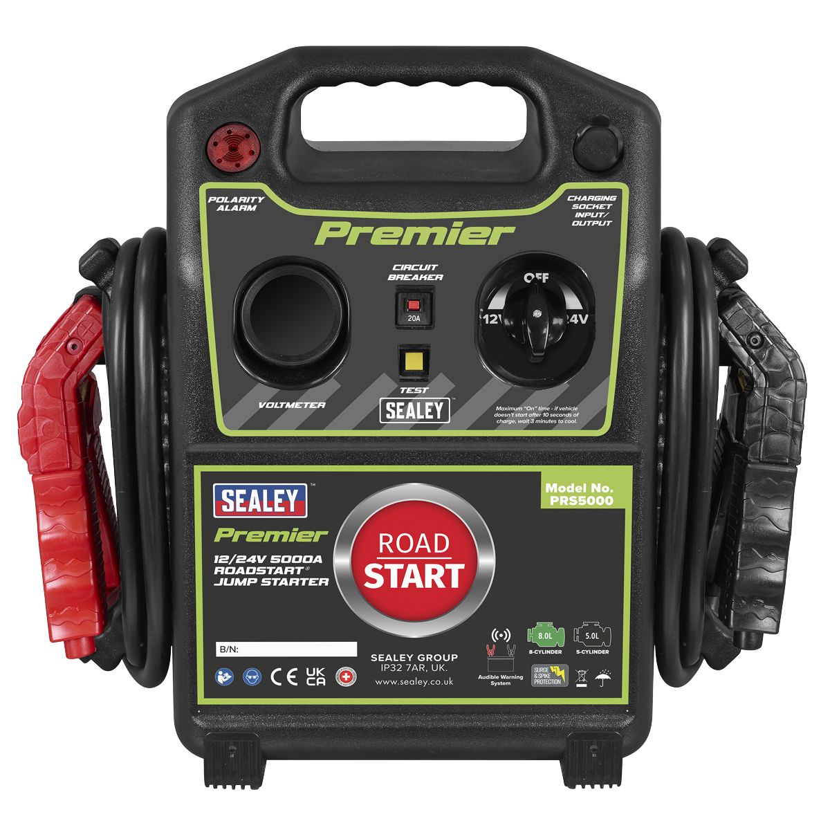 Sealey 12/24V Premier RoadStart Jump Starter 5000A - Image 3