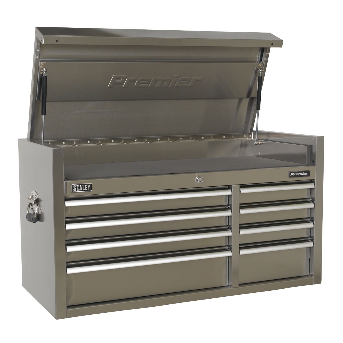 Sealey Premier Heavy-Duty Topchest 8 Drawer Extra-Wide 1055mm - Stainless Steel - Image 1