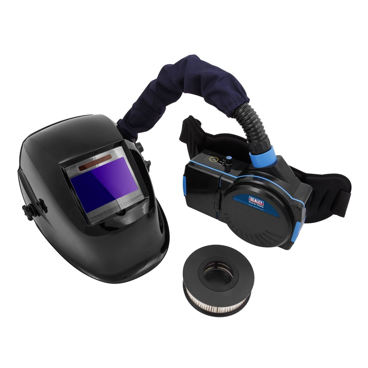 Sealey Auto Darkening Welding Helmet with TH1 Powered Air Purifying Respirator (PAPR) - Image 1