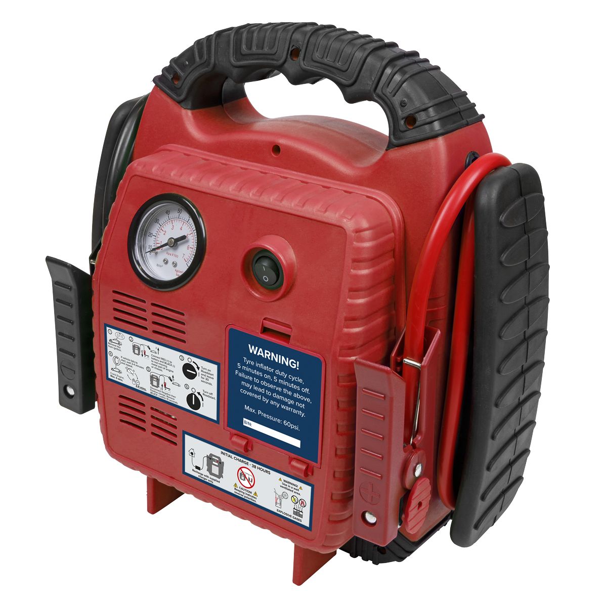 Sealey RoadStart 12V Emergency Jump Starter with Air Compressor 900 Peak Amps - Image 6