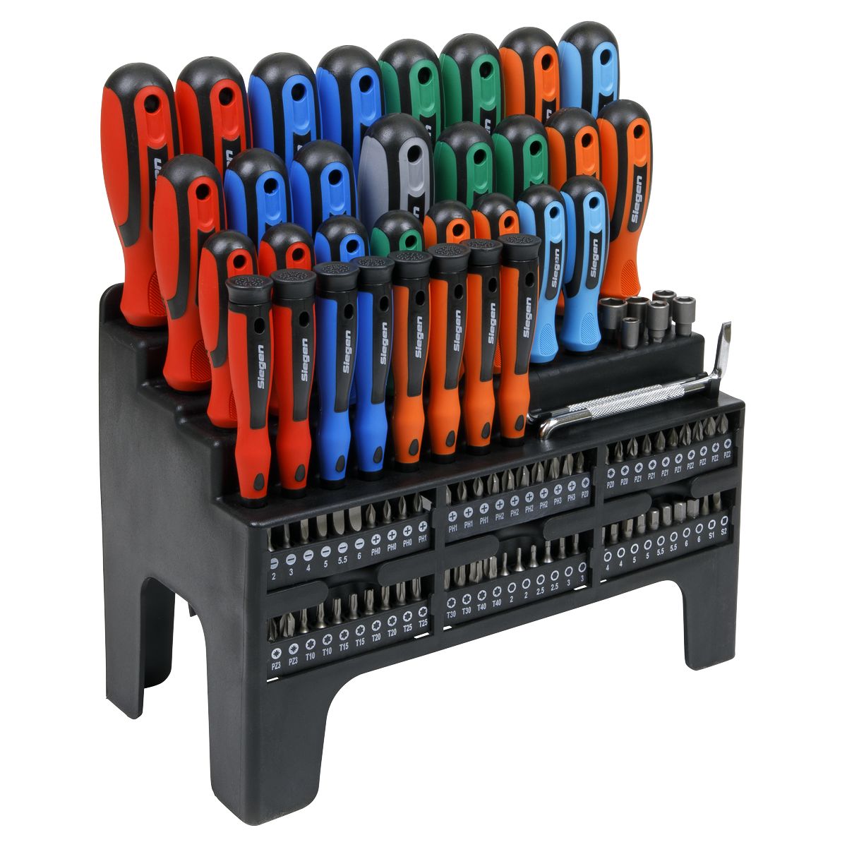 Sealey Siegen Screwdriver, Bit & Nut Driver Set 100pc - Image 1